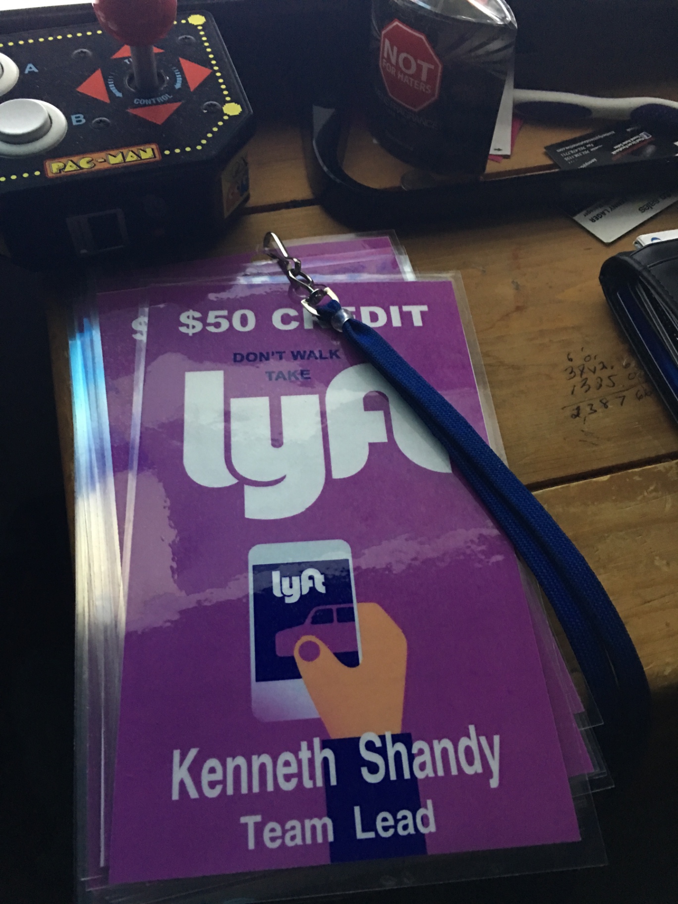 Kenneth Shandy's Lyft Team Lead badge with $50 credit promotion